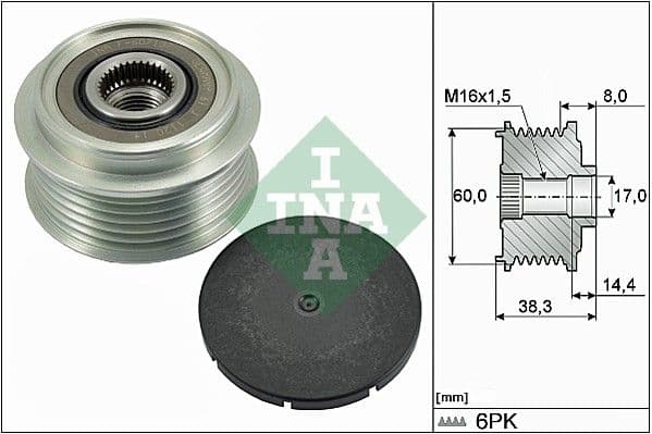 Ģeneratora brīvgaitas mehānisms Schaeffler INA 535 0289 10 1