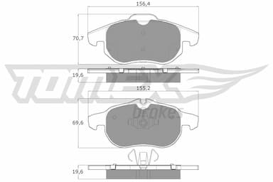 Bremžu uzliku kompl., Disku bremzes TOMEX Brakes TX 13-04 1