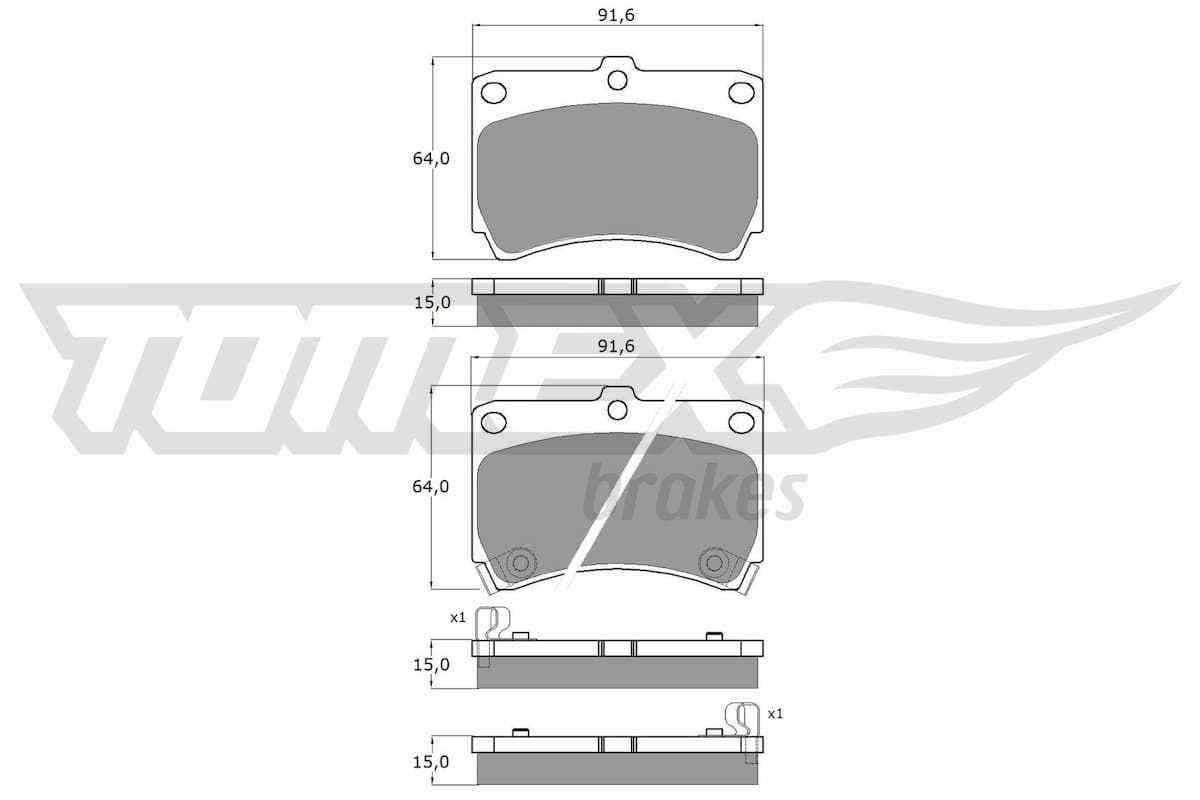 Bremžu uzliku kompl., Disku bremzes TOMEX Brakes TX 10-91 1