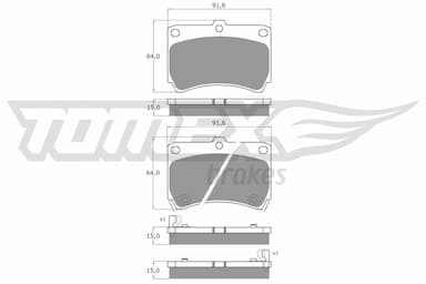 Bremžu uzliku kompl., Disku bremzes TOMEX Brakes TX 10-91 1