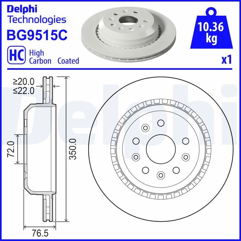 Bremžu diski DELPHI BG9515C 1