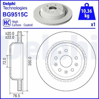 Bremžu diski DELPHI BG9515C 1