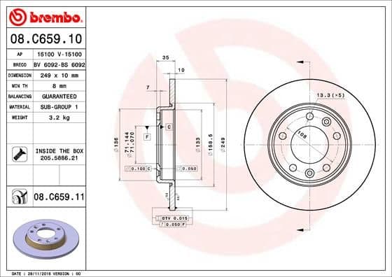 Bremžu diski BREMBO 08.C659.11 1