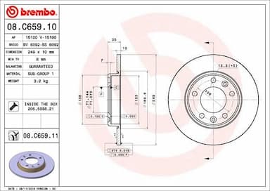 Bremžu diski BREMBO 08.C659.11 1