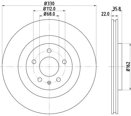 Bremžu diski HELLA 8DD 355 118-021 1