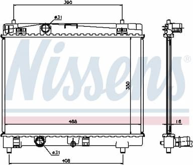 Radiators, Motora dzesēšanas sistēma NISSENS 64671A 5