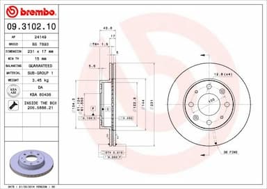 Bremžu diski BREMBO 09.3102.10 1