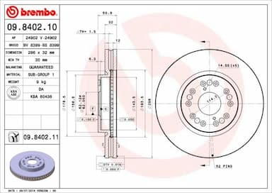 Bremžu diski BREMBO 09.8402.11 1