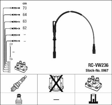 Augstsprieguma vadu komplekts NGK 0967 1