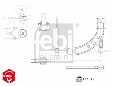 Neatkarīgās balstiekārtas svira, Riteņa piekare FEBI BILSTEIN 177133 3