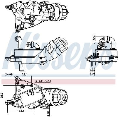 Eļļas radiators, Motoreļļa NISSENS 91349 1