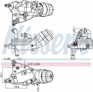 Eļļas radiators, Motoreļļa NISSENS 91349 1