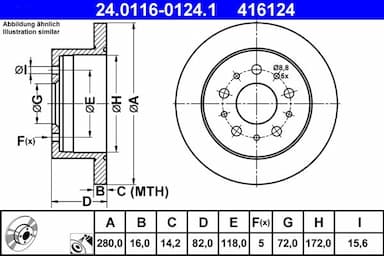 Bremžu diski ATE 24.0116-0124.1 1