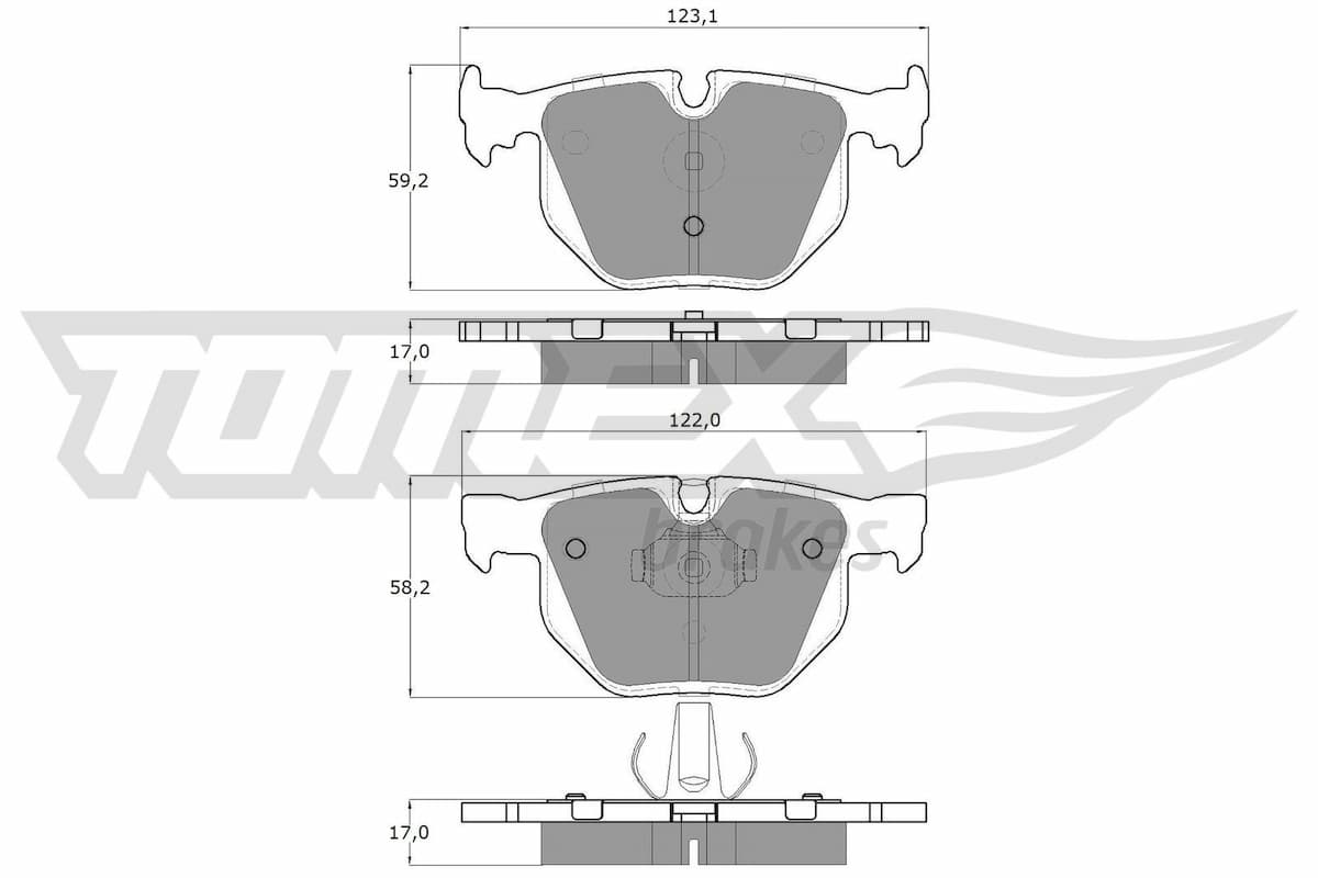 Bremžu uzliku kompl., Disku bremzes TOMEX Brakes TX 13-26 1