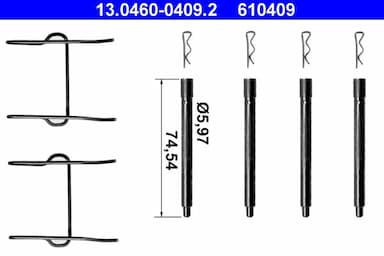 Piederumu komplekts, Disku bremžu uzlikas ATE 13.0460-0409.2 1