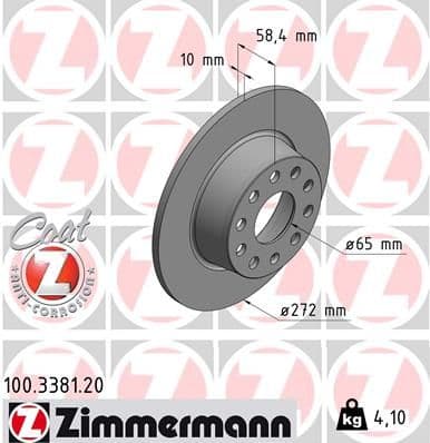 Bremžu diski ZIMMERMANN 100.3381.20 1