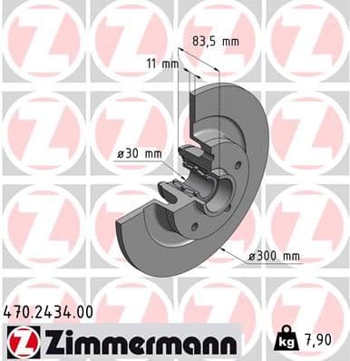 Bremžu diski ZIMMERMANN 470.2434.00 1