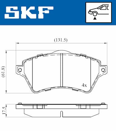 Bremžu uzliku kompl., Disku bremzes SKF VKBP 80375 6