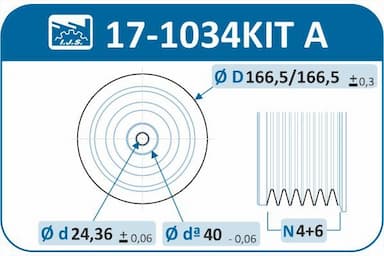 Siksnas skriemeļa komplekts, Kloķvārpsta IJS GROUP 17-1034KIT A 2