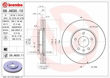 Bremžu diski BREMBO 09.A630.11 1