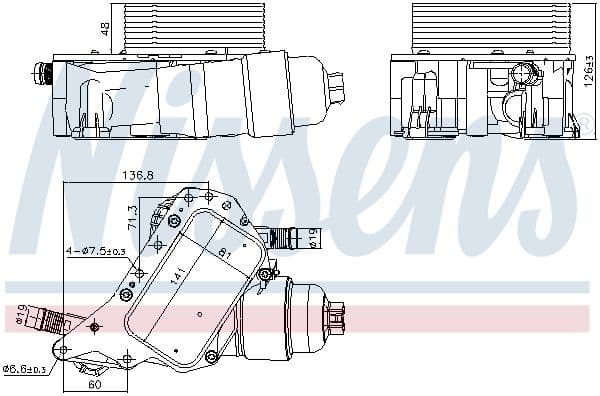 Eļļas radiators, Motoreļļa NISSENS 91339 1