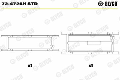 Kloķvārpstas gultnis GLYCO 72-4726H STD 1