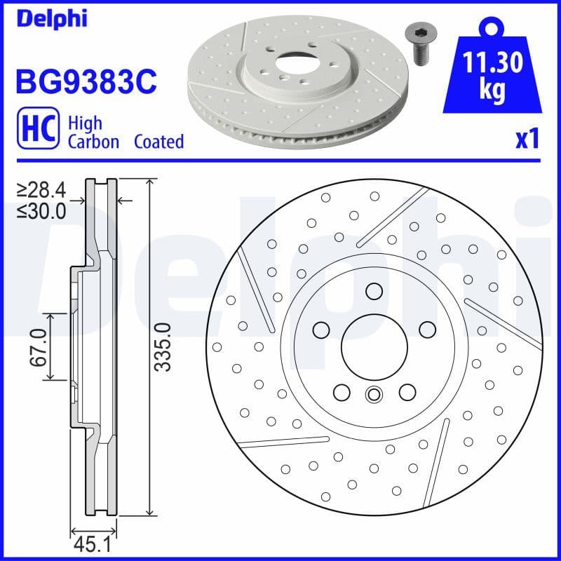 Bremžu diski DELPHI BG9383C 1