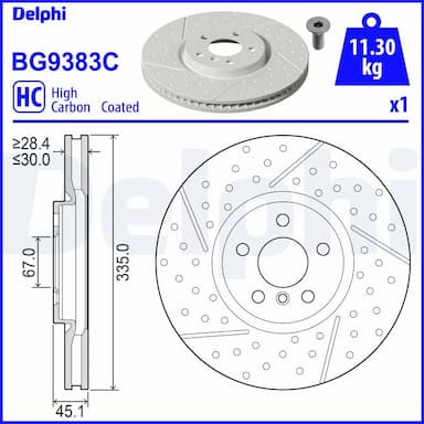 Bremžu diski DELPHI BG9383C 1