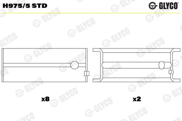 Kloķvārpstas gultnis GLYCO H975/5 STD 1