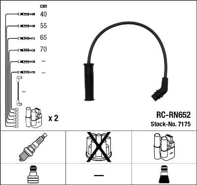 Augstsprieguma vadu komplekts NGK 7175 1