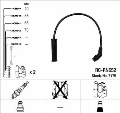 Augstsprieguma vadu komplekts NGK 7175 1