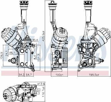 Eļļas radiators, Motoreļļa NISSENS 90928 6