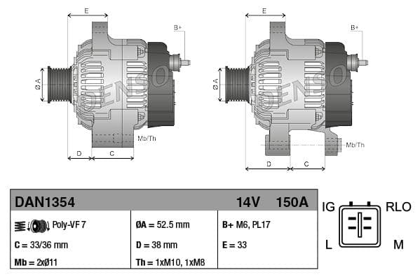 Ģenerators DENSO DAN1354 1