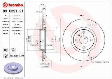 Bremžu diski BREMBO 09.C391.21 1