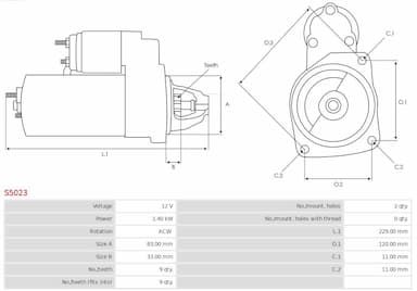 Starteris AS-PL S5023 5