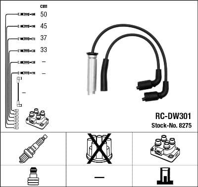 Augstsprieguma vadu komplekts NGK 8275 1