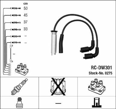 Augstsprieguma vadu komplekts NGK 8275 1