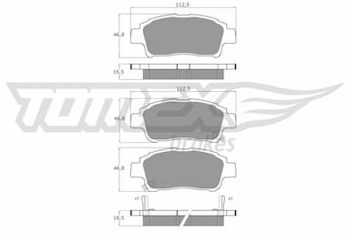 Bremžu uzliku kompl., Disku bremzes TOMEX Brakes TX 13-87 1