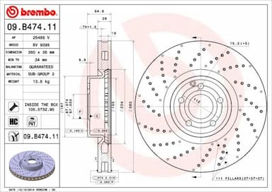 Bremžu diski BREMBO 09.B474.11 1