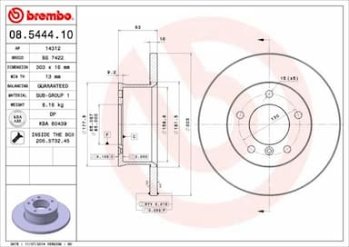 Bremžu diski BREMBO 08.5444.10 1