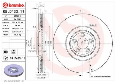 Bremžu diski BREMBO 09.D433.11 1