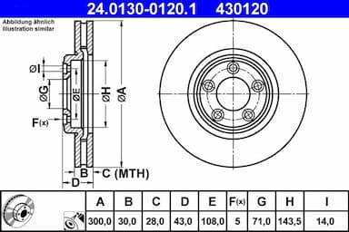 Bremžu diski ATE 24.0130-0120.1 1