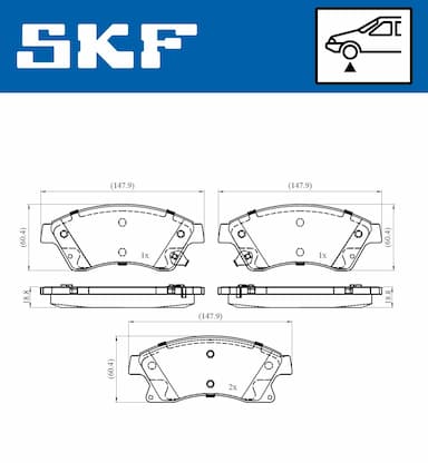 Bremžu uzliku kompl., Disku bremzes SKF VKBP 80245 A 2