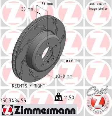 Bremžu diski ZIMMERMANN 150.3434.55 1