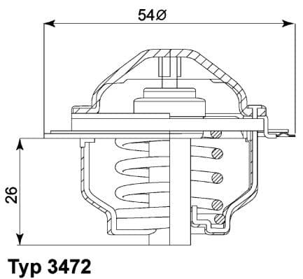 Termostats, Dzesēšanas šķidrums BorgWarner (Wahler) 3472.87D 1