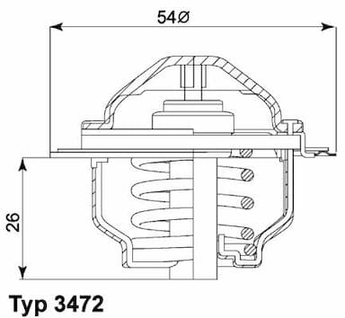 Termostats, Dzesēšanas šķidrums BorgWarner (Wahler) 3472.87D 1