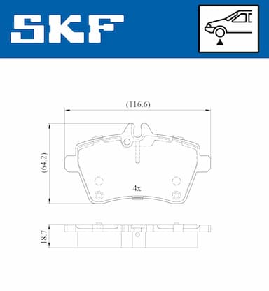 Bremžu uzliku kompl., Disku bremzes SKF VKBP 80105 6