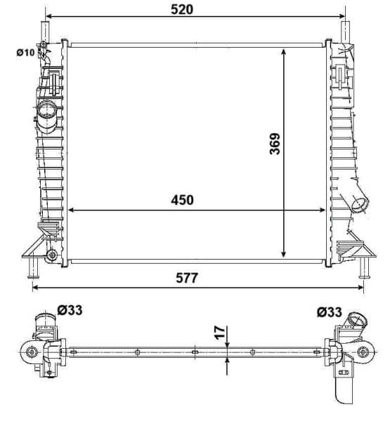 Radiators, Motora dzesēšanas sistēma NRF 53028 1