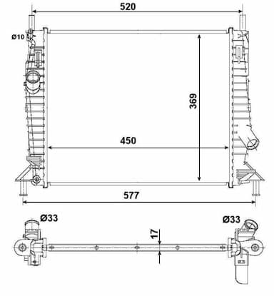 Radiators, Motora dzesēšanas sistēma NRF 53028 1