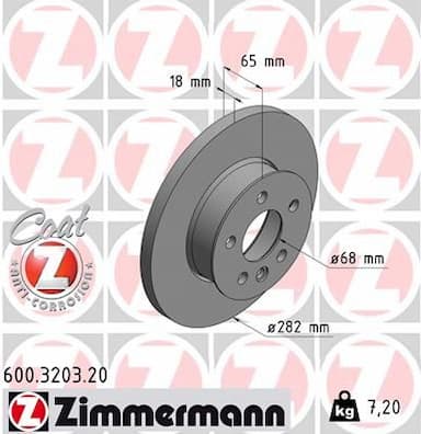 Bremžu diski ZIMMERMANN 600.3203.20 1